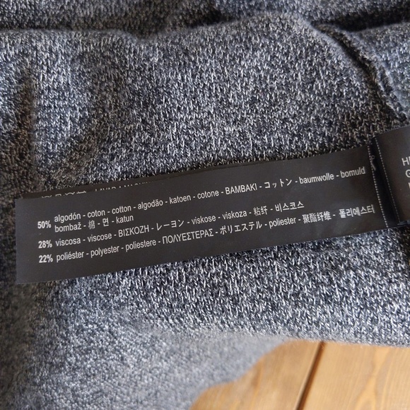 Zara Grey Knit Open Front Sweater Jacket with Faux Leather Trim - Picture 9 of 9